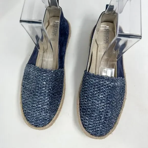 NEW Geox Modesty Blue Suede Textile Espadrille Flats, Size 5, MSRP $150 - Picture 6 of 12